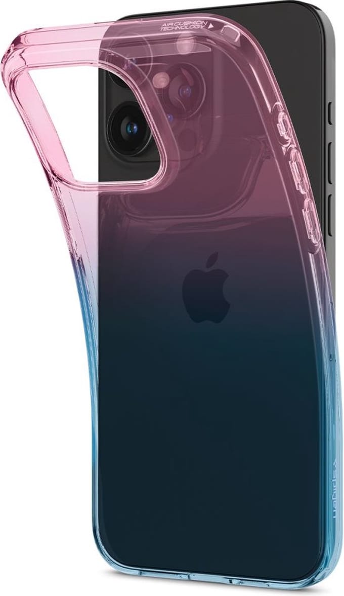 Spigen Liquid Crystal iPhone 15 Pro Hoesje Back Cover Blauw Roze