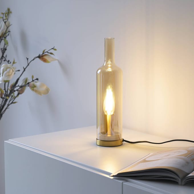 JUST LIGHT. GmbH JUST LIGHT. tafellamp Bottle, amber, glas, E14
