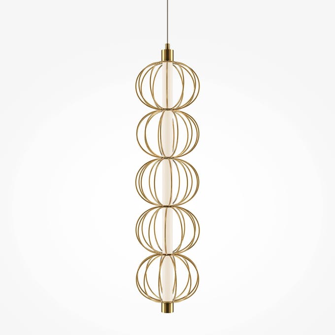 Maytoni LED hanglamp Golden Cage, verticaal, Ø 13,9 cm