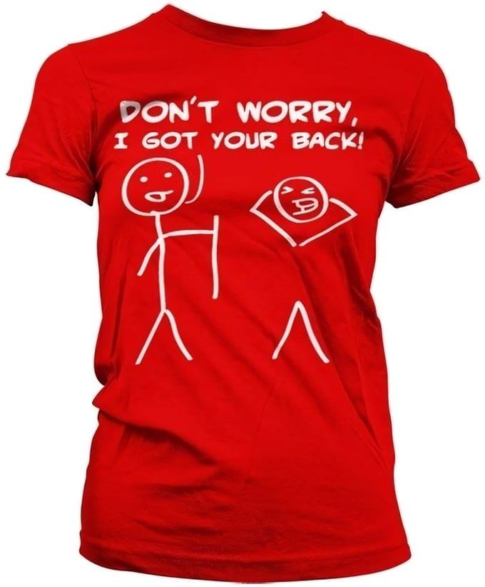 Hybris Don't Worry, I Got Your Back! Girly T-shirt voor dames, rood