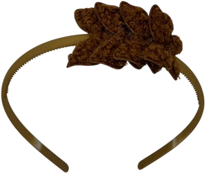 Diadeem met vlinders - khaki diadeem - teddy - bruin