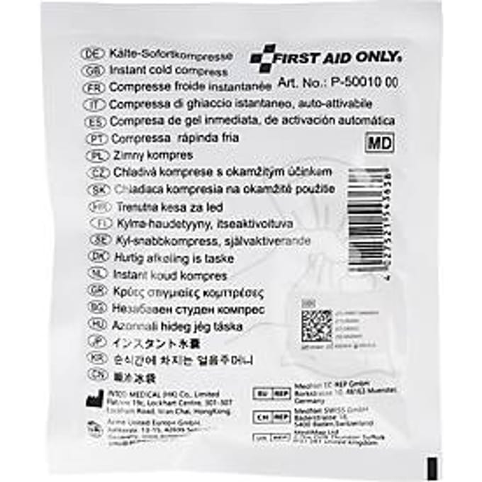 First Aid Only Wegwerp-koelkompres voor eerste hulp, 153 x 125 mm, wit