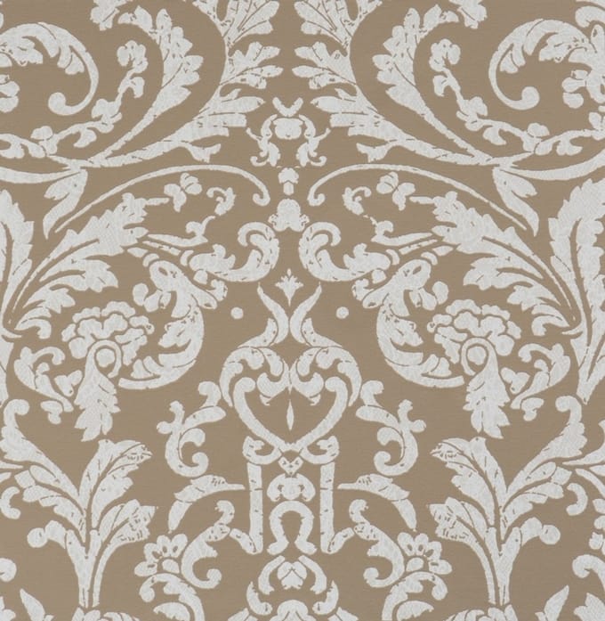 KLASSIEK BEHANG ORNAMENTALS BRUIN WIT
