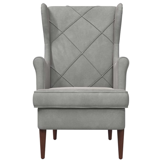 vidaXL - Fauteuil - Lichtgrijs - Fluweel