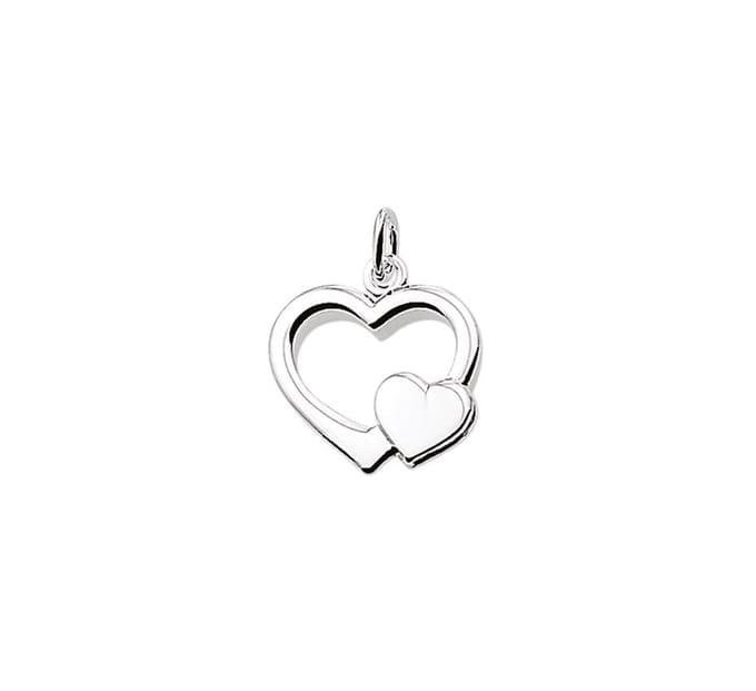 Zilver Gerhodineerde Hanger hart 1329845