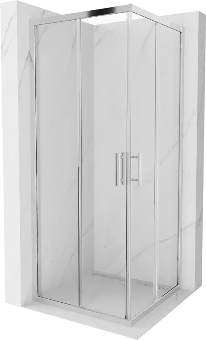 Mexen Rio vierkante douchecabine 80 x 80 , transparant, chroom - 860-080-080-01-00