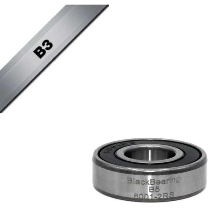 Lager Black Bearing B3 - 6001-2RS - 12 x 28 x 8 mm