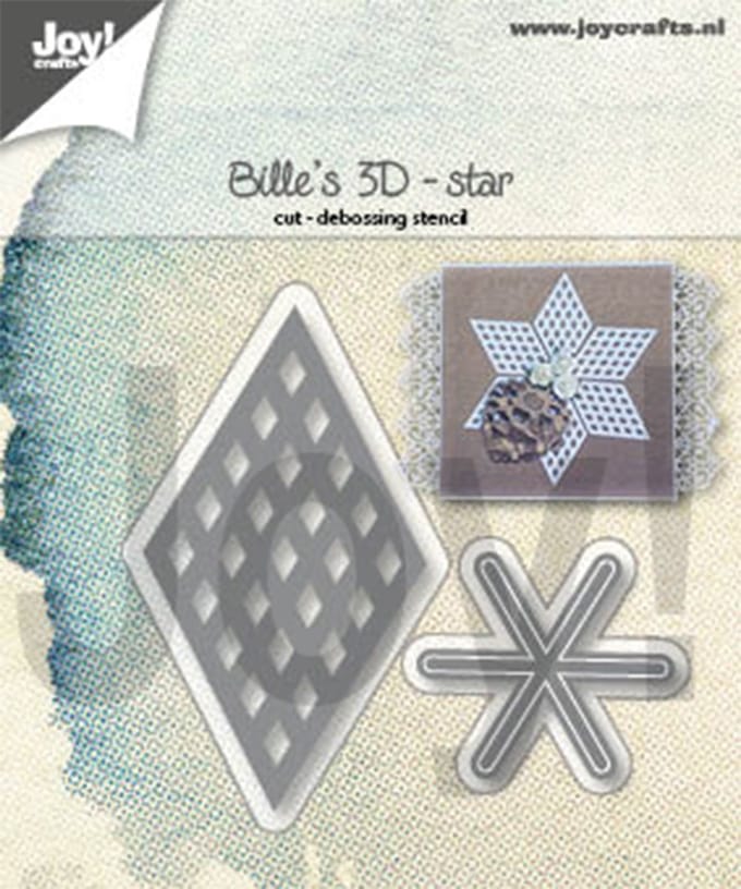 Joy!Crafts Snij- en debossingstencil - Bille's 3D-Ster - 2 stuks