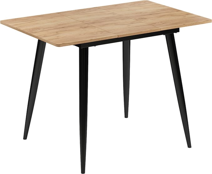 Vicco Eettafel Beaver, Goudkleurig Eiken/Zwart, 80-110 x 70 cm Uitschuifbaar