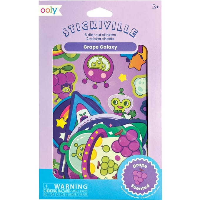 Ooly - Stickiville Stickers: Galaxy Grapes - Scented (2 Sheets & 6 Die-Cut)