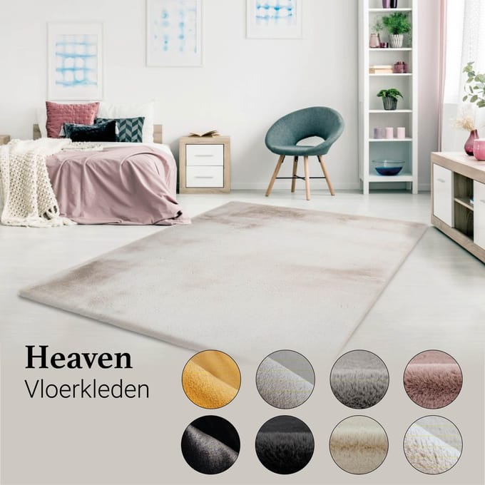 Lalee Heaven - Vloerkleed - Tapijt – Karpet - Hoogpolig - Superzacht -comfy Fluffy - rabbit fur- 80x150 cm beige