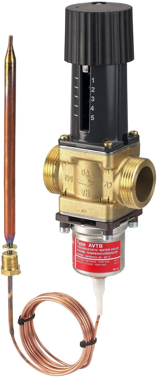 Danfoss temperatuurregelaar AVTB 15 G3/4 A, 30-100 C, Kvs 1,9, 003N5144