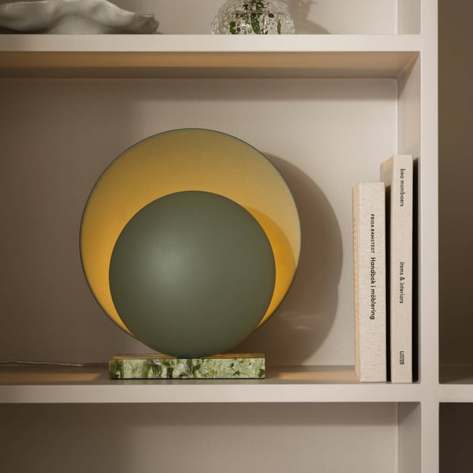 Globen Lighting tafellamp ORBIT, groen, marmer, hoogte 32 cm