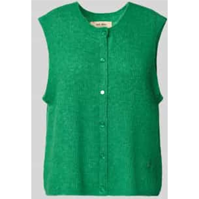 Mouwloos vest van wolmix met ronde hals