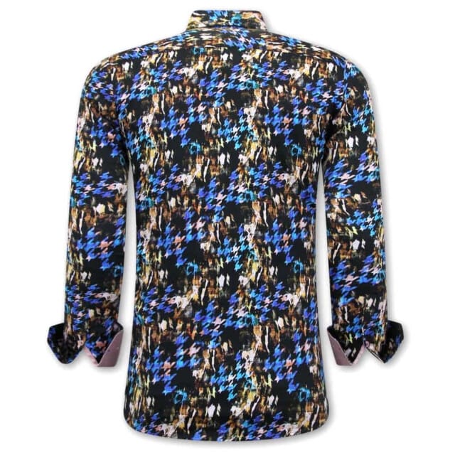 Luxe Gekleurde Heren Overhemden- 3068 - Roze /Zwart