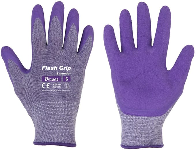 Bradas werkhandschoenen dames Flash Grip lavendel maat S