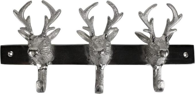 kapstok 3 hertenkoppen 36cm
