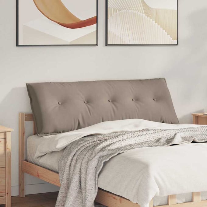 vidaXL - Rugkussen - Taupe - 140 - x - 50 - cm - Microvezel - Stof