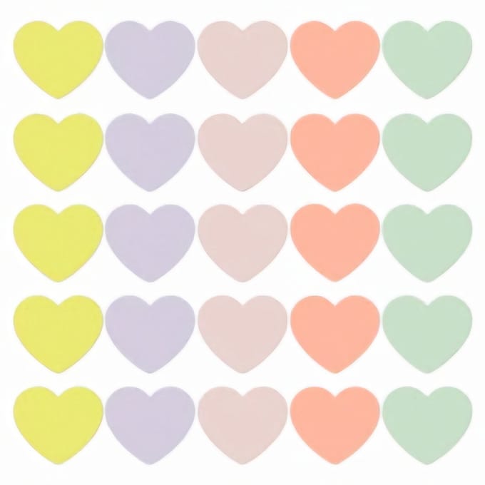10x Sticker Hart Mix Fresh summer