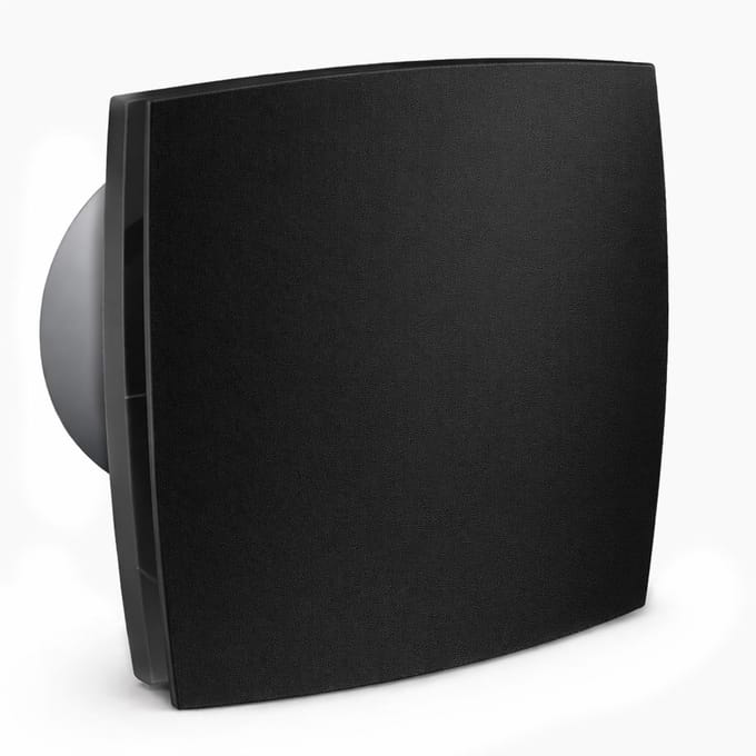 Badkamer ventilator 150 mm met timer mat zwart Silent