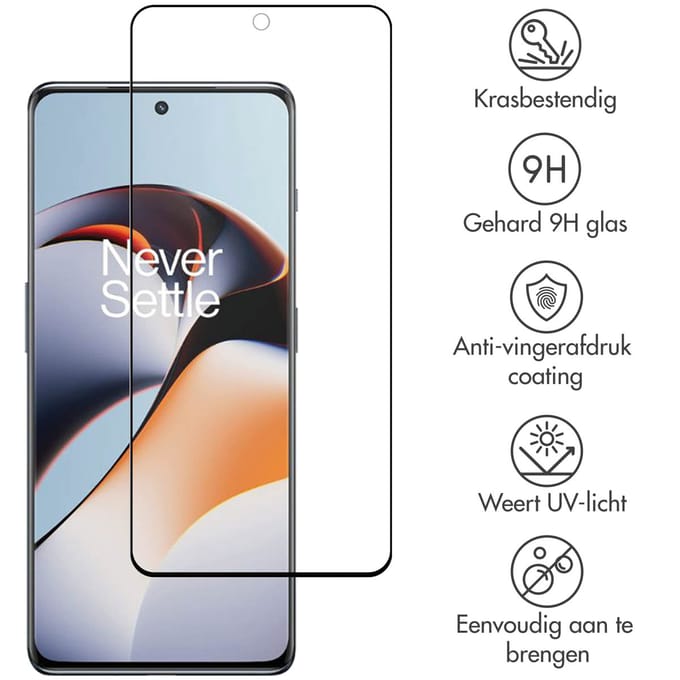 Accezz Screen Protector - Geschikt voor OnePlus 12R - Gehard Glass Full Cover