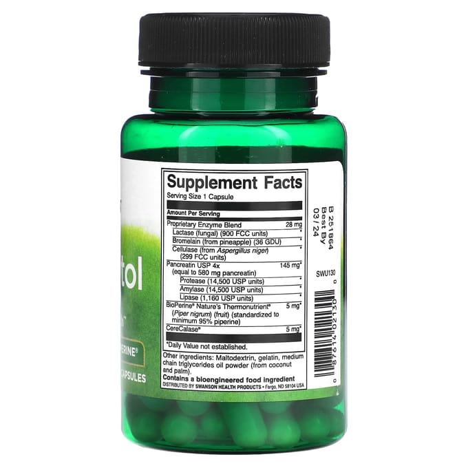 Digestitol met Enzymen en Bioperine, 60 Capsules