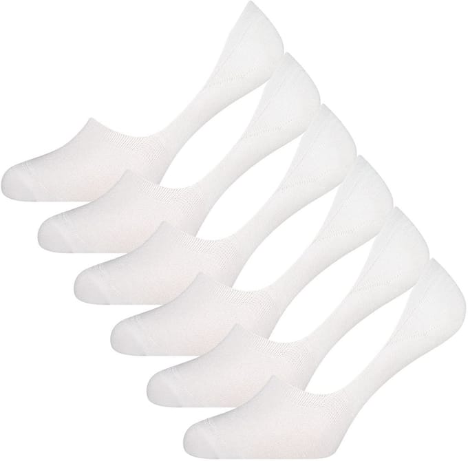 Bamboo Basics Onzichtbare Sokken Mika - 6-pack - Maat 41-46 - Bamboe Witte Sokken - Invisible Sokken - Bamboe Sneakersokken