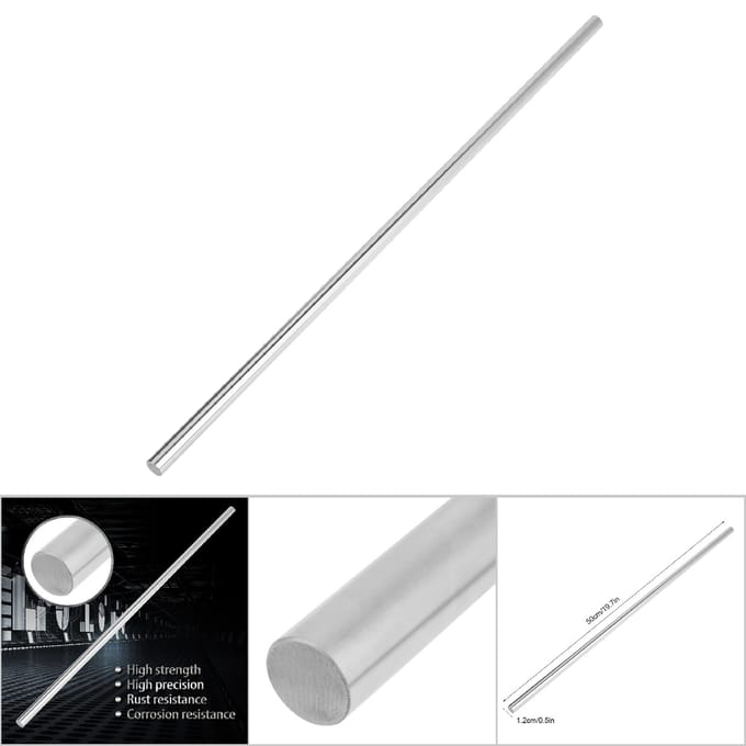 1 stuks Lagerstaal Cilinderrail Lineaire As Rechte Ronde Stang 12mm Diameter(500mm)
