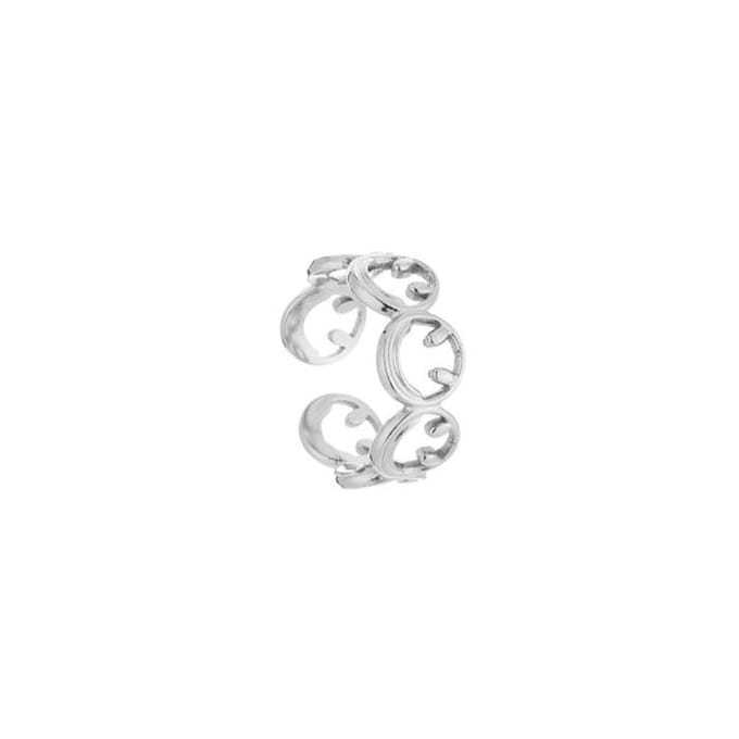 Bijoutheek Ring smileys open zilver