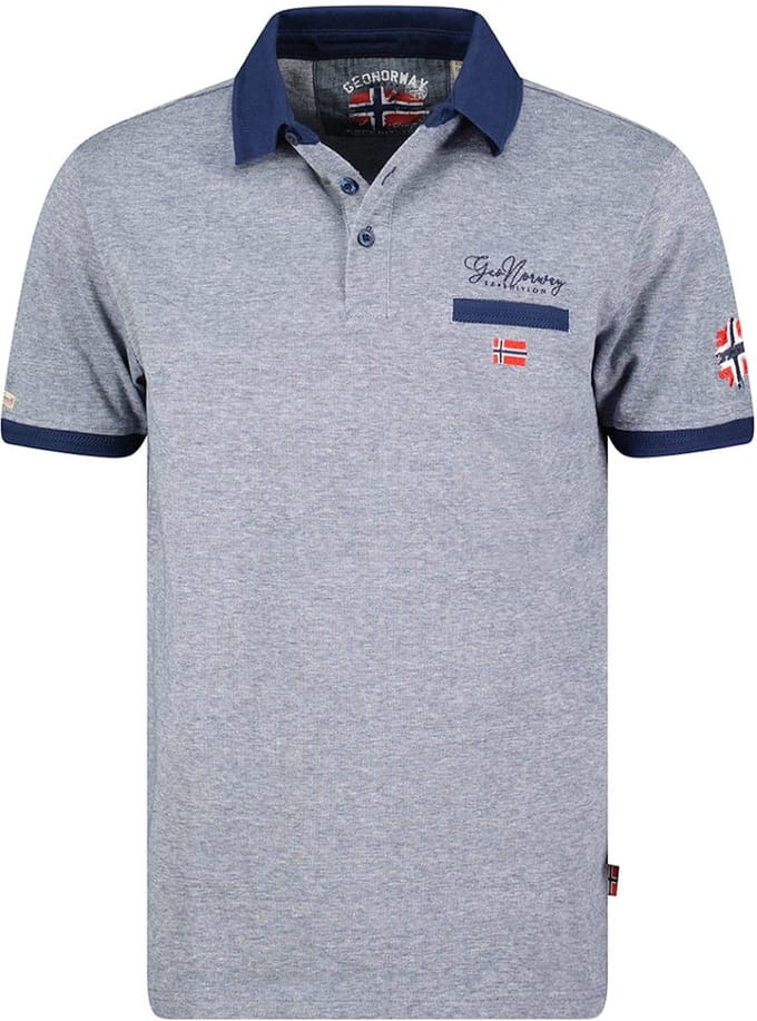 Geographical Norway Denim Polo Shirt Blauw Kola - M