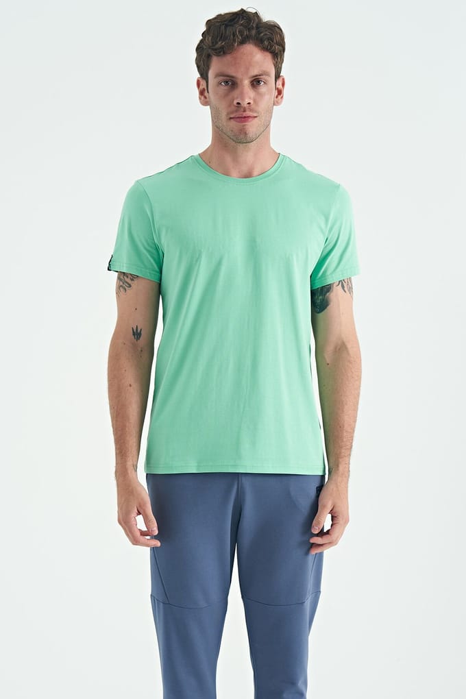 Heren Katoenen Elastaan Crew Neck T-Shirt
