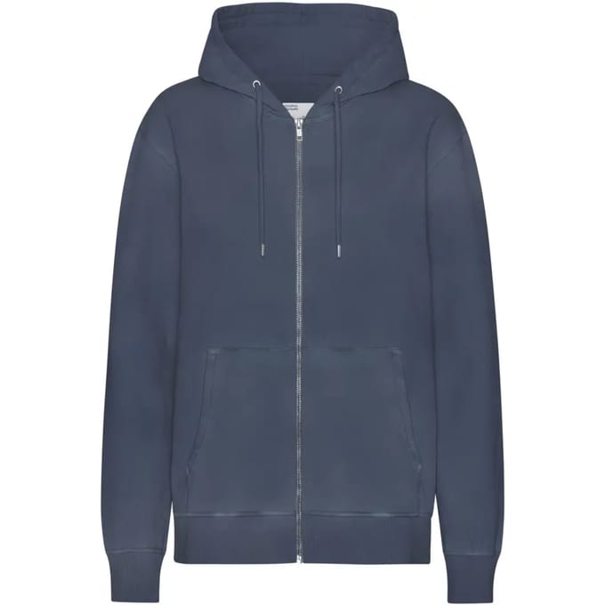 Hooded sweatshirt met rits Colorful Standard Classic Organic Neptune Blue