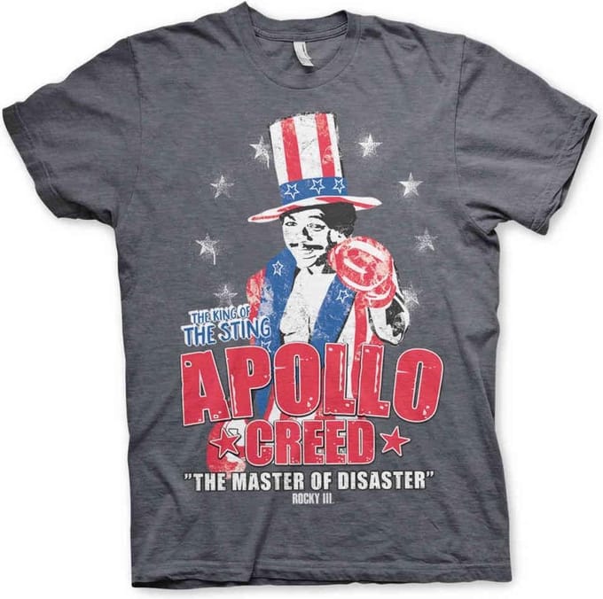 Rocky Heren Tshirt -2XL- Apollo Creed Grijs
