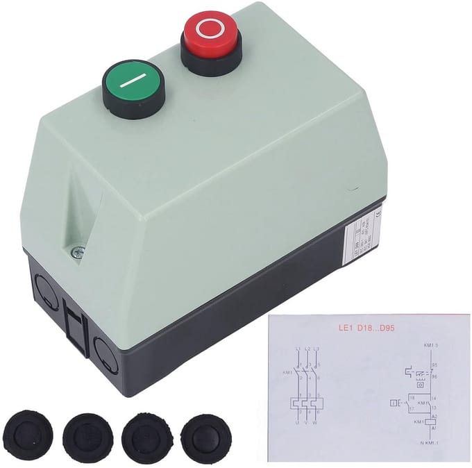 Magnetische Startschakelaar - Motor Starter - Motoren Beveiligen - Waterdicht ABS - 9-13A - Grijs