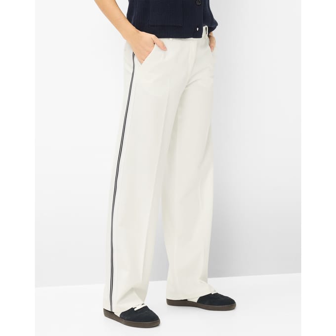 Brax Dames Palazzo-broek  Style MAINE OFFWHITE, crèmewit, maat 38