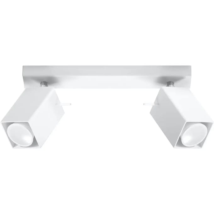 Plafondlamp MERIDA 2 - Sollux Lighting - IP20 - Wit staal behuizing - 30 x 6 x 16 cm - 2xGU10 LED, exclusief lichtbron - Max. 10 W - Moderne plafondlamp voor hal, gang en keuken