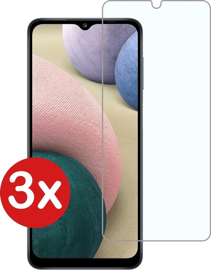 Screenprotector - 3 Stuks - Geschikt voor Samsung Galaxy A12 - Extra Sterk - Beschermglas - Gehard Glas - Tempered Glass - Screen Protector