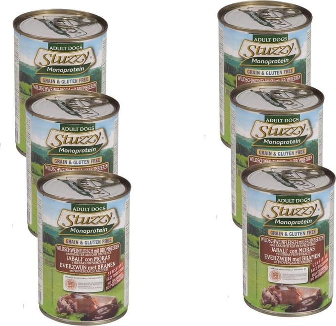 Stuzzy Blik Adult - Everzwijn - Hondenvoer - 6 x 400 g