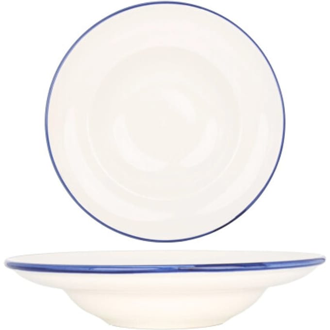 Bonna Pastabord - Linea Blue - Porselein - 27 cm (400cc) - set van 2