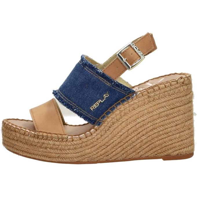 Replay Jess Band Sandalen Touwzool - Licht blauw - Maat 37