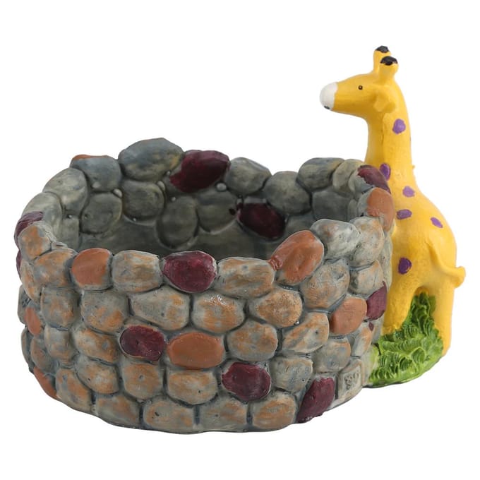 Creatieve Hars Succulent Plantenpot Container Kruiden Bloemenmand Huis Tuin Decor Giraffe black