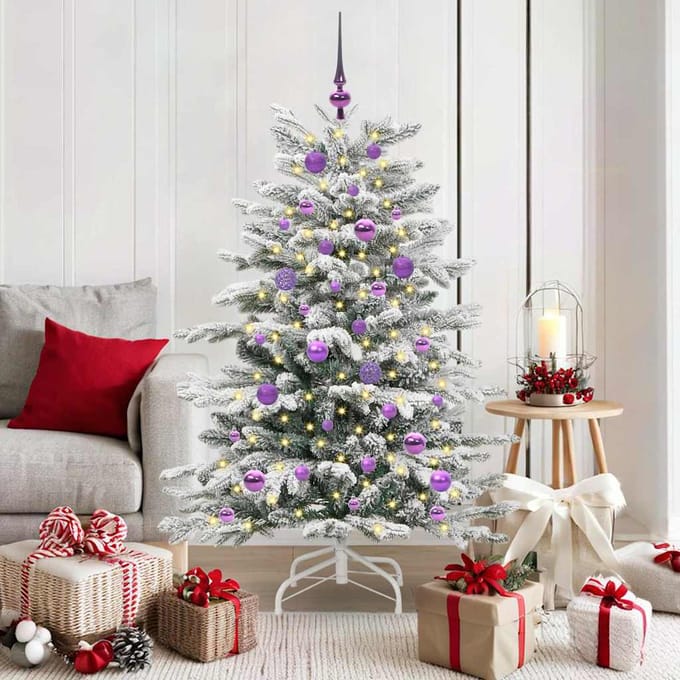 vidaXL - Kunstmatige - Hinged - Kerstboom - Wit - 150 - cm - PE - en - PVC