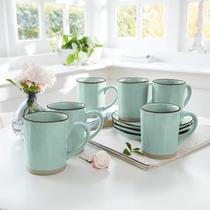 LOBERON Mok set van 6 Biarré turquoise