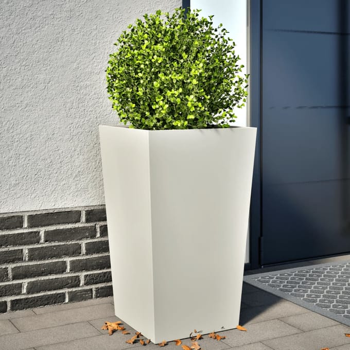 vidaXL - Plantenbakken - 2 - st - 45x45x75 - cm - staal - wit