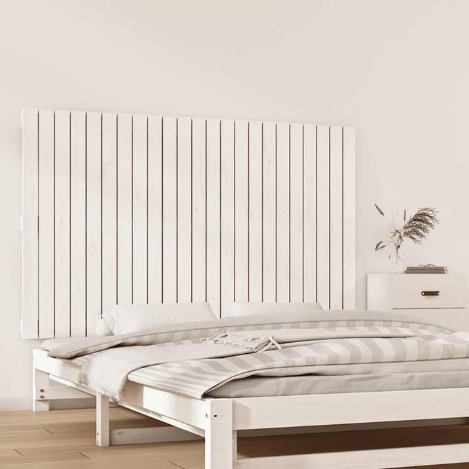 vidaXL - Wandhoofdbord - 147x3x90 - cm - massief - grenenhout - wit