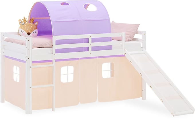 Homestyle4u Hoogslaper - 90x200 cm - perzik - met glijbaan