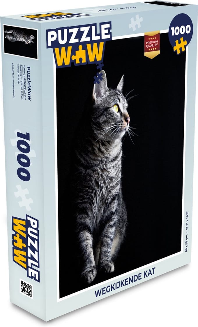 Puzzel Wegkijkende kat - Legpuzzel - Puzzel 1000 stukjes volwassenen