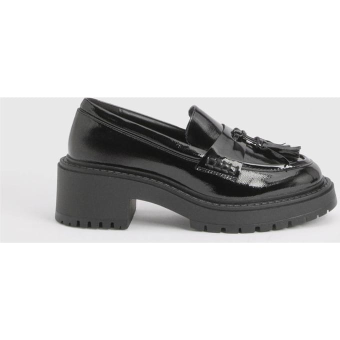 boohoo Dames Brede Pasvorm Chunky Kwast Loafer | Zwart | Maat: 37
