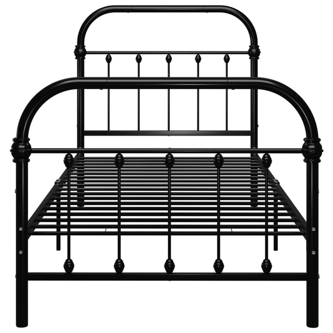 vidaXL - Bedframe - metaal - zwart - 100x200 - cm
