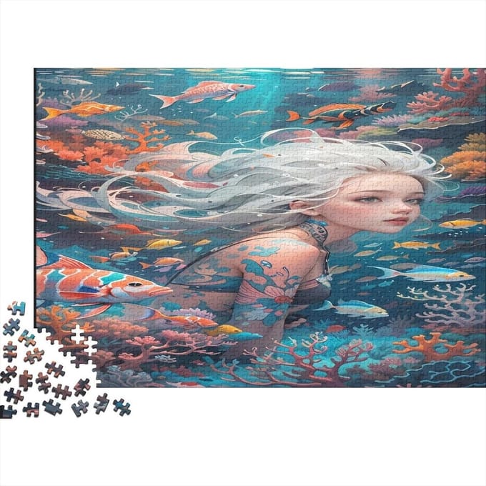 Meisje Puzzel - Karakter Speelpuzzels - Ontspanning Thuis - Met Bonus Poster - 1000 Stukjes 75x50cm - Multicolor